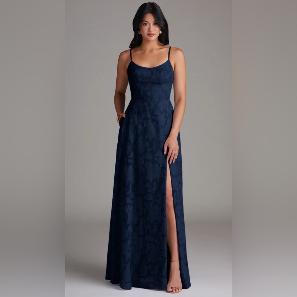 Azazie Strapless Midnight Blue Dress